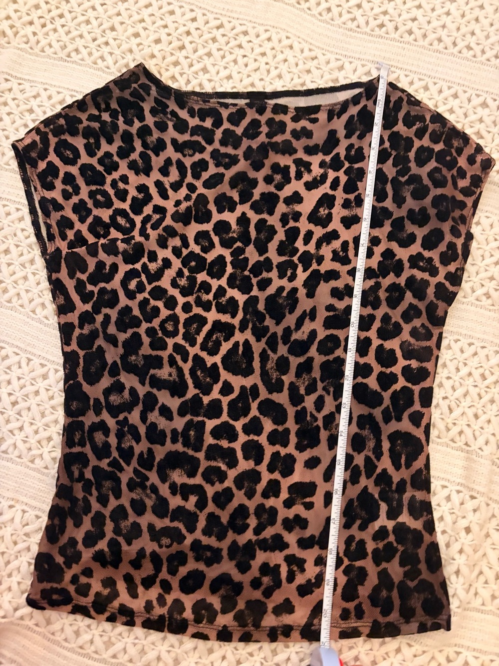 Motel Rocks Nova short sleeve leopard print top medium - Picture 6 of 6